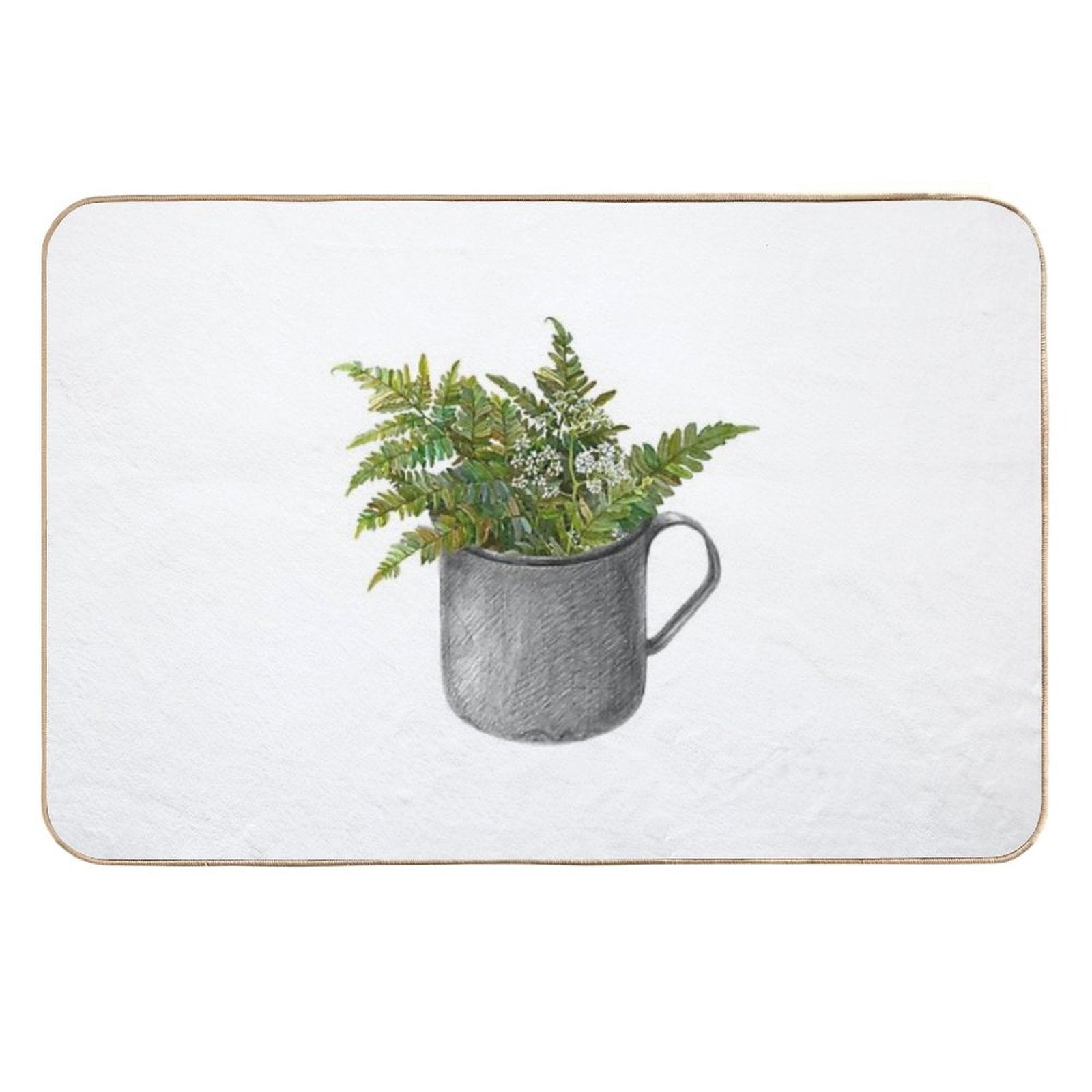 Fern Leaves  Dirt-Trapping Bath Mat