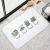 Tiny Potted Succulents And Gradient  Easy Maintenance Bath Mat