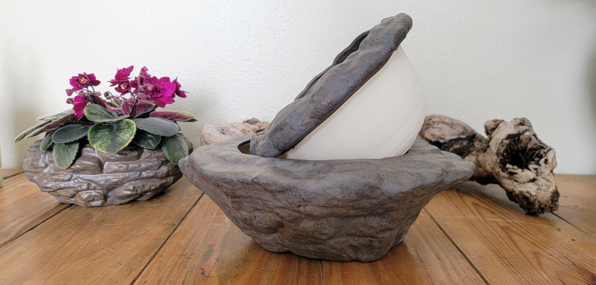 Large Natural Stone Self Watering Planter