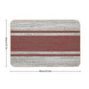 1980s Farmhouse Chic Burgundy Jacquard Stripes Linen French Country  Pet-Safe Bath Mat