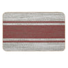 1980s Farmhouse Chic Burgundy Jacquard Stripes Linen French Country  Pet-Safe Bath Mat