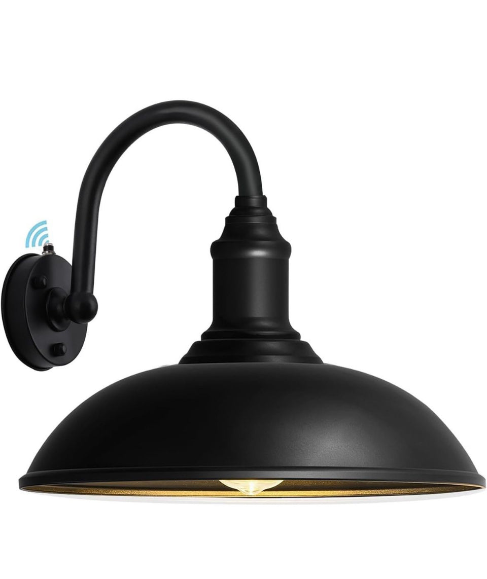 Large 18" Outdoor Classic Farmhouse Barn Wall Sconce, Gooseneck Lighting for Porch, Garage