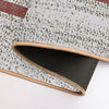 1980s Farmhouse Chic Burgundy Jacquard Stripes Linen French Country  Pet-Safe Bath Mat