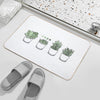 Tiny Potted Succulents And Gradient  Easy Maintenance Bath Mat
