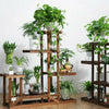 6-Tier Wood Plant Stand Shelf for Indoor/Outdoor Gardens
