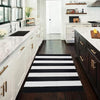 Oversized Black and White Striped Cotton Outdoor Rug – Reversible Farmhouse Porch Mat for Indoor & Outdoor Use, 27.5” x 43”