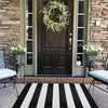 Oversized Black and White Striped Cotton Outdoor Rug – Reversible Farmhouse Porch Mat for Indoor & Outdoor Use, 27.5” x 43”