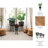 Bamboo Tripod Base Planters 11' & 15"- Black