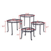 Set of 4 - Indoor Outdoor Black Metal Plant Stand