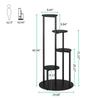 5-Tier Indoor Plant Stand with Black Metal Frame and Brown Wood Finish Shelves