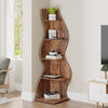 Modern Wave Shape Wooden 5 Shelf Corner Plant Shelf
