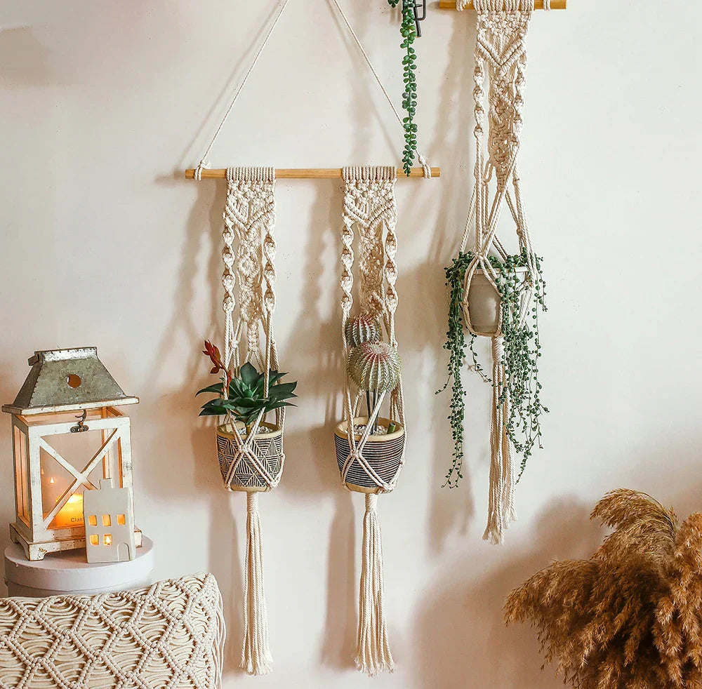 Boho Macrame Plant Hanger Basket Wall Art Hanging Home Decor