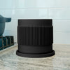 Half Mid-Century Ribbed Planter with Drainage and Saucer (Available in Multiple Colors & Sizes)