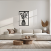 Botanical Vase Metal Wall Art – Elegant Plant Silhouette for Modern Nature-Inspired Decor- KAF357