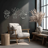 Geometric Plant Silhouette Metal Wall Art – Modern Black Botanical Home Decor- KAF519