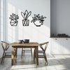 Geometric Plant Silhouette Metal Wall Art – Modern Black Botanical Home Decor- KAF519