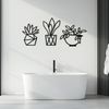 Geometric Plant Silhouette Metal Wall Art – Modern Black Botanical Home Decor- KAF519