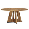 Modern Kitchen 4-Person Circular Dining Table in Retro Brown Wood Finish