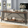 Sturdy 70-inch Industrial Brown Wood Top Plant Stand/ Table with Black Metal Frame