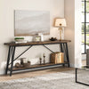 Sturdy 70-inch Industrial Brown Wood Top Plant Stand/ Table with Black Metal Frame