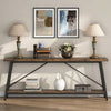 Sturdy 70-inch Industrial Brown Wood Top Plant Stand/ Table with Black Metal Frame