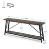 Sturdy 70-inch Industrial Brown Wood Top Plant Stand/ Table with Black Metal Frame