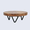 Round Trivet Acacia Wood Plant Stand, Pack of 2, Centre-Weighted, 6 & 8 Inch
