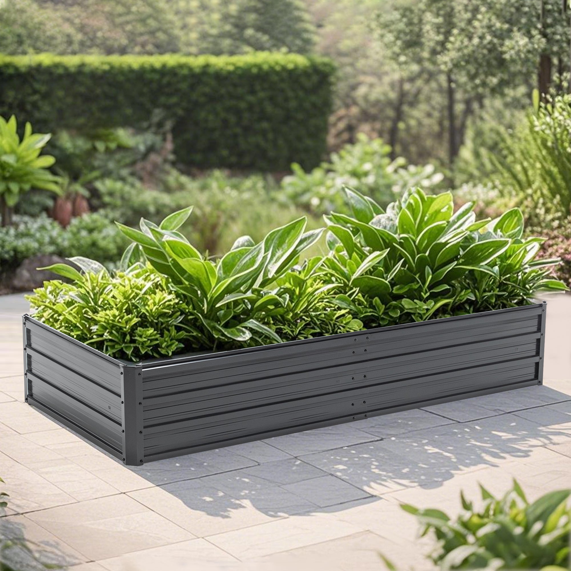 6x3x1 FT Metal Raised Garden Bed for Vegetables and Flowers