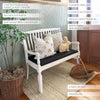 Vintage-Inspired Wooden Bench with Upholstered Seat