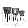 Bamboo Tripod Base Planters 11' & 15"- Black