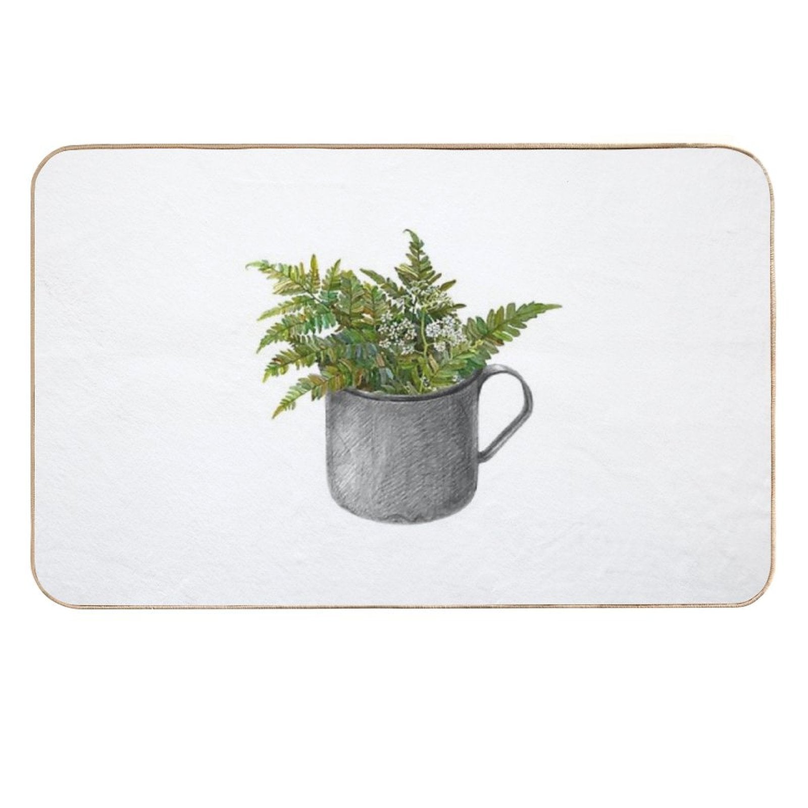 Fern Leaves  Dirt-Trapping Bath Mat