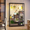 Modern 5-Tier Tall Metal Plant Stand w/ Hanging Plant Hooks