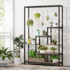 Modern 5-Tier Tall Metal Plant Stand w/ Hanging Plant Hooks