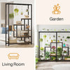 Modern 5-Tier Tall Metal Plant Stand w/ Hanging Plant Hooks