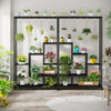Modern 5-Tier Tall Metal Plant Stand w/ Hanging Plant Hooks