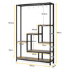 Modern 5-Tier Tall Metal Plant Stand w/ Hanging Plant Hooks