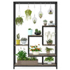 Modern 5-Tier Tall Metal Plant Stand w/ Hanging Plant Hooks