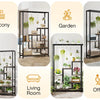 Modern 5-Tier Tall Metal Plant Stand w/ Hanging Plant Hooks