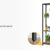 Modern 5-Tier Tall Metal Plant Stand w/ Hanging Plant Hooks