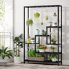 Modern 5-Tier Tall Metal Plant Stand w/ Hanging Plant Hooks