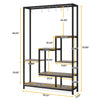 Modern 5-Tier Tall Metal Plant Stand w/ Hanging Plant Hooks