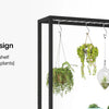 Modern 5-Tier Tall Metal Plant Stand w/ Hanging Plant Hooks