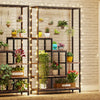 Modern 5-Tier Tall Metal Plant Stand w/ Hanging Plant Hooks