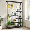 Modern 5-Tier Tall Metal Plant Stand w/ Hanging Plant Hooks