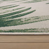 Waterproof Outdoor Rug Ostende Palm Leaf Design - Beige Green