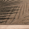 Indoor or Outdoor Rug Cologne with Modern Leaf Design in Beige