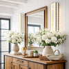 Vintage-Inspired Wooden Bench with Upholstered Seat