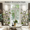 Tall Metal Plant Stand with 5 Tiers w/ 2 Hanging Plant Hooks