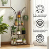 Tall Metal Plant Stand with 5 Tiers w/ 2 Hanging Plant Hooks