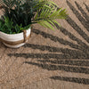 Indoor or Outdoor Rug Cologne with Modern Leaf Design in Beige